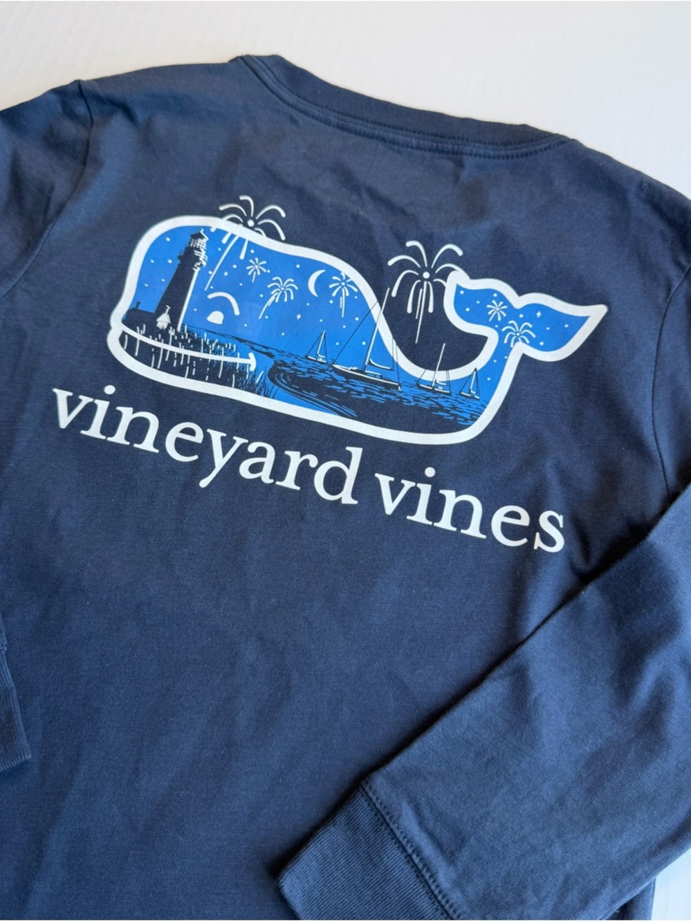Vineyard Vines Boys Long Sleeve Tee Size 4T Blue New w/ Flaws - Picture 3 of 6